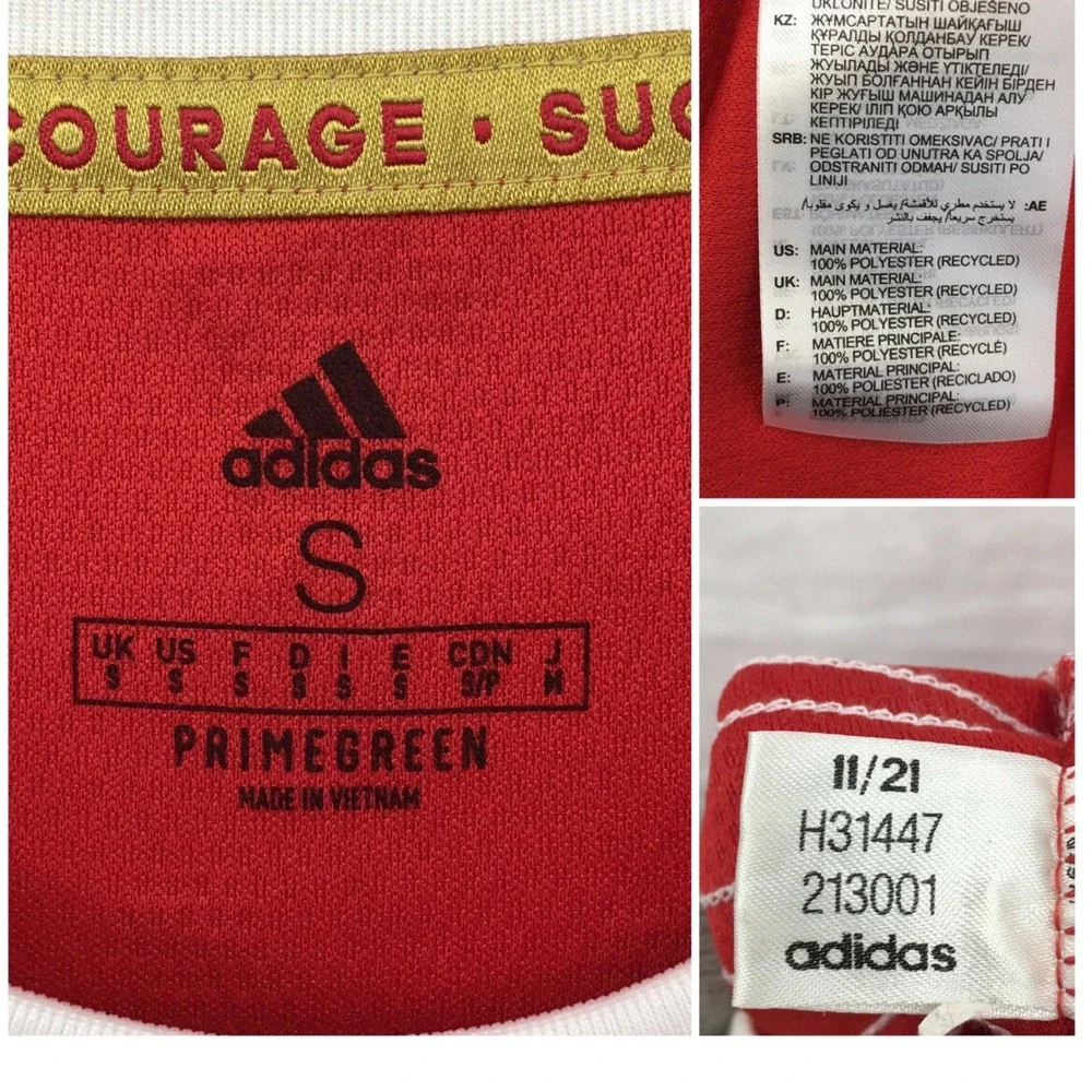 Adidas Manchester United 2021-22 Home Jersey Ronaldo 7 Red Soccer Shirt Mens S